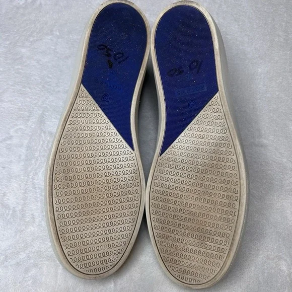 Rothy's Blue Metallic Lattice Stitch Chelsea Sneakers High Tops Shoe Size 12 - Picture 6 of 12